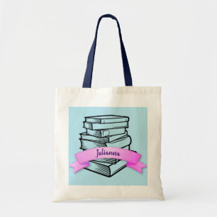 Kids Custom Name School/Library Book Tote Bag