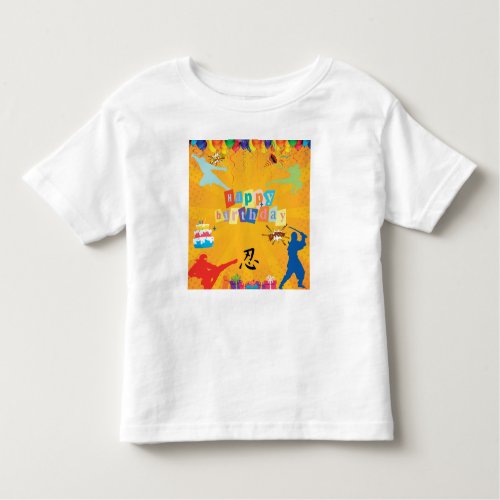 Kids Custom Ninja Birthday Party  Toddler T_shirt