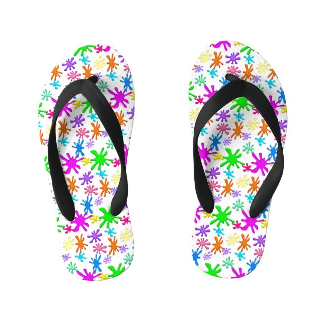 Kids Custom Paint Splash Flip Flops (Footbed)