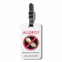Kids Custom Peanut Allergy Allergic to Peanuts Bag Tag