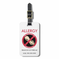 Kids Custom Peanut Allergy Allergic to Peanuts Luggage Tag