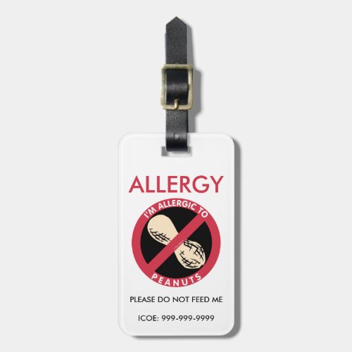 Kids Custom Peanut Allergy Allergic to Peanuts Luggage Tag