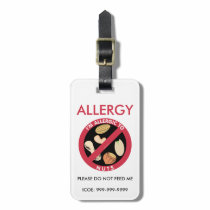 Kids Custom Peanut Tree Nut Allergy Emergency Bag Tag
