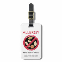 Kids Custom Peanut Tree Nut Allergy Emergency Luggage Tag