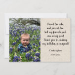 Kids Custom Photo Birthday Flat Thank You Card