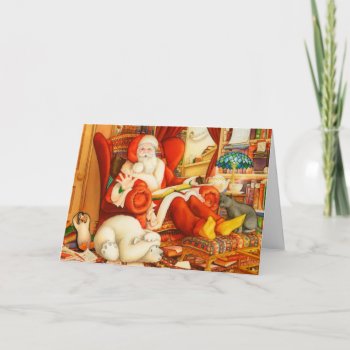 Kid's Custom Santa Claus Or Father Christmas Holiday Card by StrangeStore at Zazzle