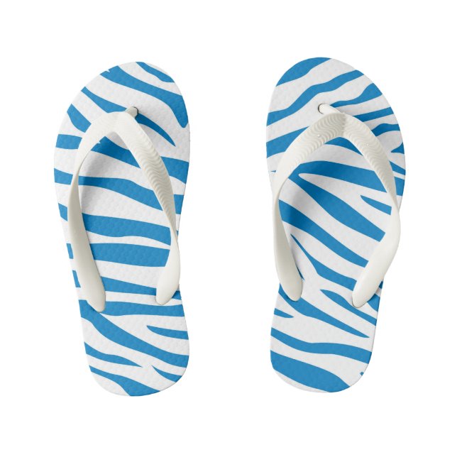 Kids Customizable Zebra Stripe Flip Flops (Footbed)