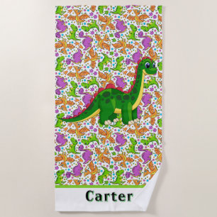 Kids Customize Dinosaur Beach Towel