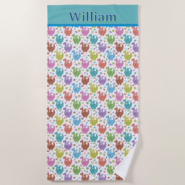 Kids Customized Dragon Beach Towel (Front)