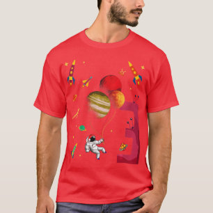 Kids Cute 3rd Birthday 3 Years Old oddler Spaceman T-Shirt