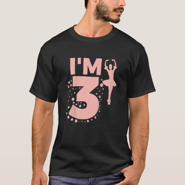 Kids Cute Ballerina 3rd Birthday Girls Ballet Birt T-Shirt (Front)
