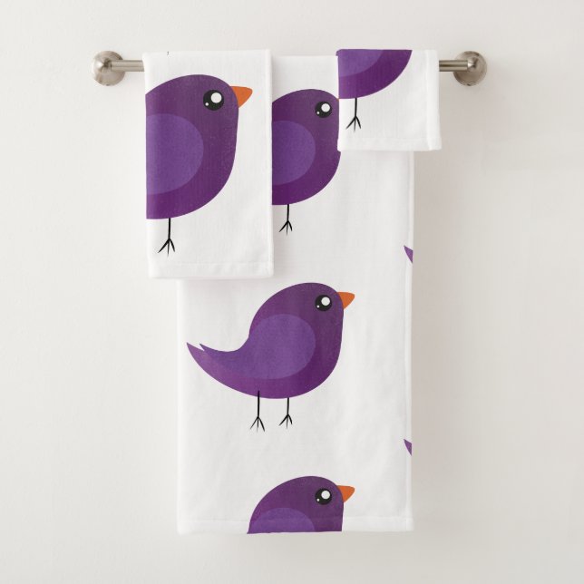 Kids cute birdy   bath towel set (Insitu)