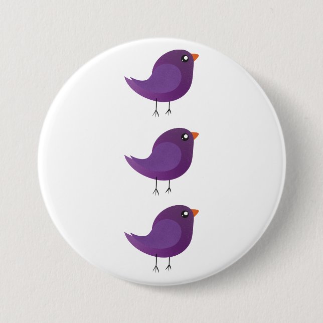 Kids cute birdy  button (Front)