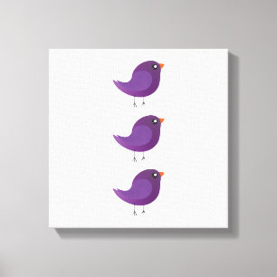 Kids cute birdy canvas print