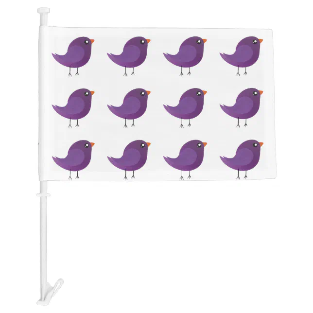 Kids cute birdy car flag | Zazzle