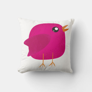 Kids cute birdy ceramic ornament throw pillow
