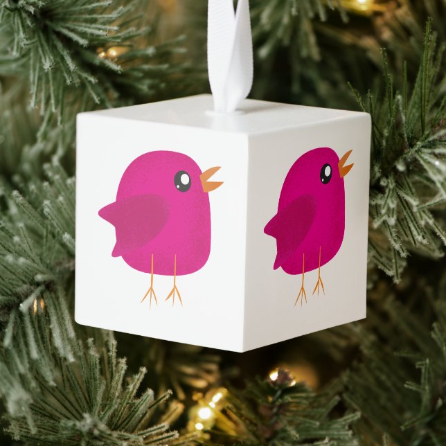 Kids cute birdy    cube ornament (Tree)