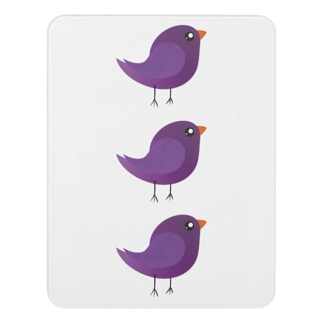Kids cute birdy  door sign (Contemporary Vert)