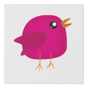 Kids cute birdy faux canvas print