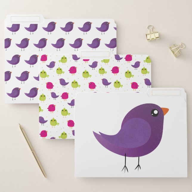 Kids cute birdy  file folder (Set)