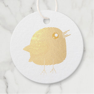 Kids cute birdy foil favor tags