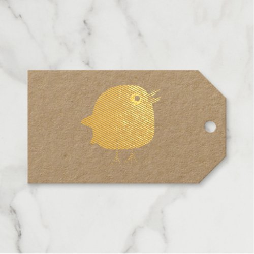 Kids cute birdy   foil gift tags