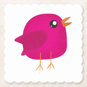 Kids cute birdy paper coaster