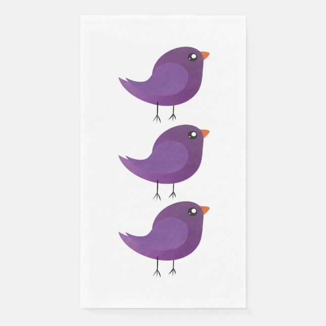 Kids cute birdy  paper guest towels (Front)