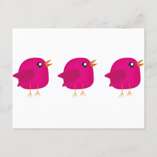 Kids cute birdy postcard