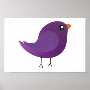 Kids cute birdy poster