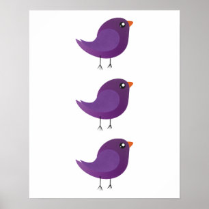 Kids cute birdy poster