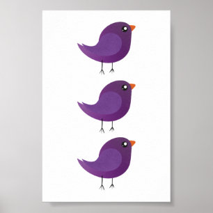 Kids cute birdy poster