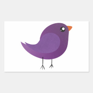 Kids cute birdy rectangular sticker