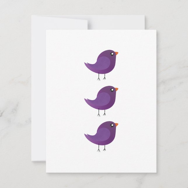 Kids cute birdy  RSVP card (Front)