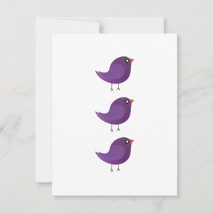 Kids cute birdy RSVP card
