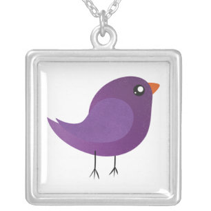 Kids cute birdy  silver plated necklace