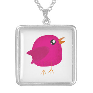 Kids cute birdy silver plated necklace