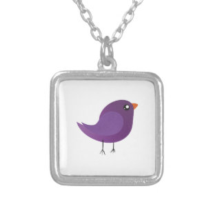 Kids cute birdy silver plated necklace