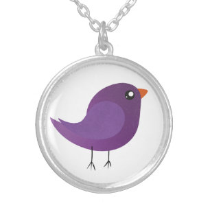 Kids cute birdy  silver plated necklace