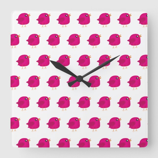 Kids cute birdy   square wall clock (Front)