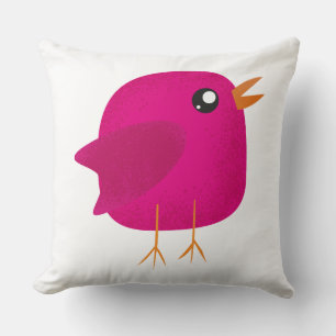 Kids cute birdy throw pillow