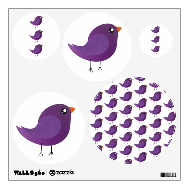 Kids cute birdy  wall decal (Front)