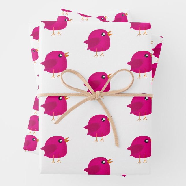 Kids cute birdy   wrapping paper sheets (In situ)