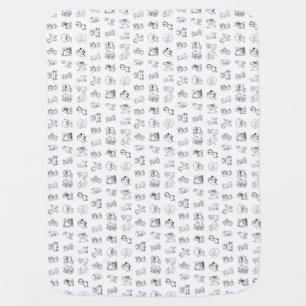 Kids Cute Black and White Animal  Baby Blanket