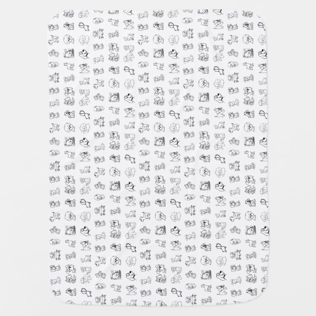 Kids Cute Black and White Animal  Baby Blanket (Front)