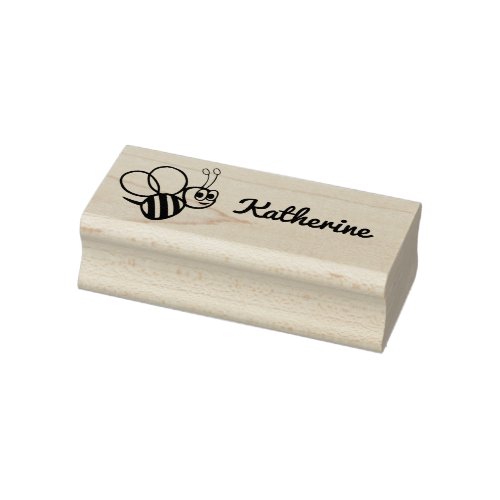 Kids Cute Bumblebee Personalized Bee Cartoon Rubber Stamp