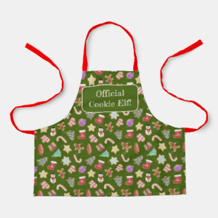 Kids Cute Christmas Cookie Elf Apron