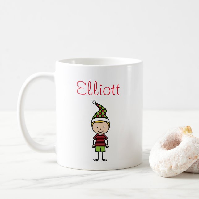 Kids Cute Christmas Personalized Coffee Mug (With Donut)