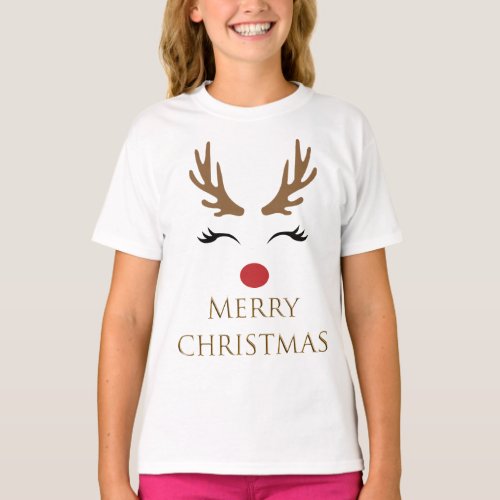Kids Cute Christmas Reindeer Shirt