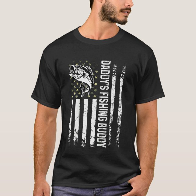 Kids Cute Daddy's Fishing Buddy Young Fisherman 1 T-Shirt (Front)